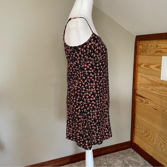 Wild Fable Black Pink Floral Spaghetti Strap Mini Dress Extra Small - Picture 2 of 9